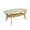 Ett fint soffbord med bra förvaring då det har en hylla. Bordet finns i flera olika modeller så som runt och ovalt.