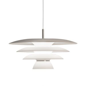 En snygg lampa som passar bra över köksbordet eller i vardagsrummet. Denna taklampa finns i svart och vitt.