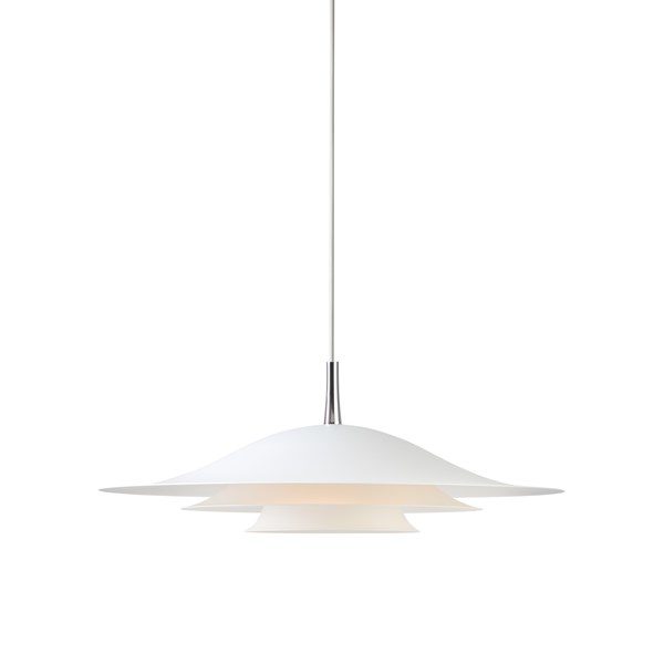 En fin svensktillverkad taklampa från Belid. Lampan är inspirerad av Japan. Finns i färgerna oxidgrå och vit.