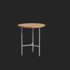 Fåtöljbord vid namn Tribeca. Detta bord kommer från Rowico. Du kan få benen i svart eller vitt. Skivan finns i rustik ek eller rustik vitpigmenterad ek.