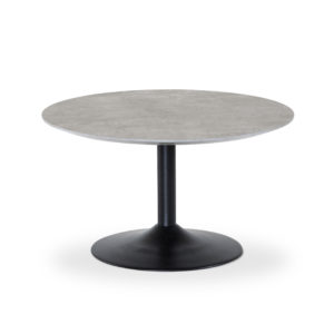 Fint bord från Torkelson. Bordet Miles finns i både betonglaminat, brunbets och svart. Välj mellan storlek Ø 80 cm och Ø 110 cm. Finns som både soffbord och matbord.