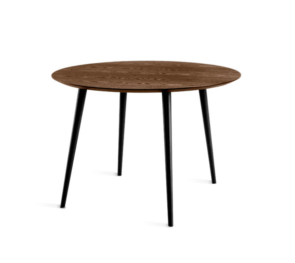 Runt bord som heter Miles. Detta bord finns som soffbord och matbord. Finns i storlek Ø 80 cm och Ø 110 cm. I betonglaminat, brunbets och svart. Du kan välja mellan trumpetfot eller fyra svarta ben.