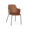 Fin rostbrun stol från Torkelson. Denna stol heter Urban och har ben i metall. Stolen finns även i grått och beige.