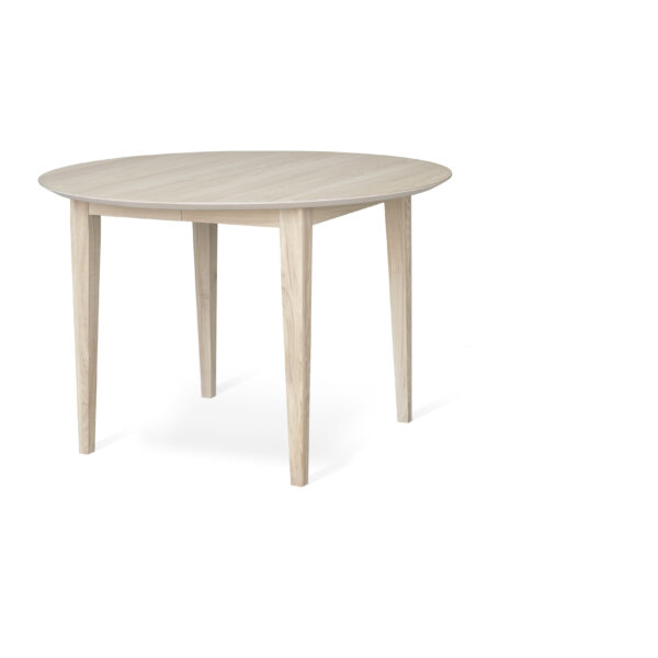 Matbord Ella från Torkelson. Detta matbord finns med hängklaff i storlek 125x85 och 80x80 cm. Finns även som runt matbord 110 cm. Välj mellan svartbetsad ek eller vitoljad ek.