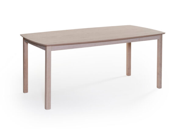 Fint svensktillverkat matbord från Bordbirger. Detta matbord finns i lackad ek, svartbetsad ek och vitpigmenterad ek.