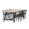Fint matbord från Torkelson. Detta bord heter Bedrock och har ben i svartbetsat trä och skiva i vitoljad ek. Bordets skiva består av 3 plankor.