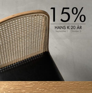 Just nu ett bra erbjudande med 15% rabatt på alla möbler från Hans K. Allt från stolar till matbord, vitrinskåp och hallmöbler ingår.