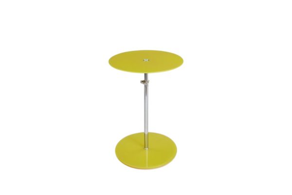 Fint fåtöljbord i retrostil från Kleppe. Detta fåtöljbord går att höja och sänka. Finns i grönt, gult och rött.
