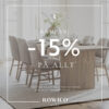 Ett bra erbjudande på Rowicos sortiment. Nu kan du köpa deras möbler med 15% rabatt. Allt från hallmöbler till matgrupper.