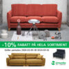 10% rabatt på soffor och fåtöljer från Ermatiko.